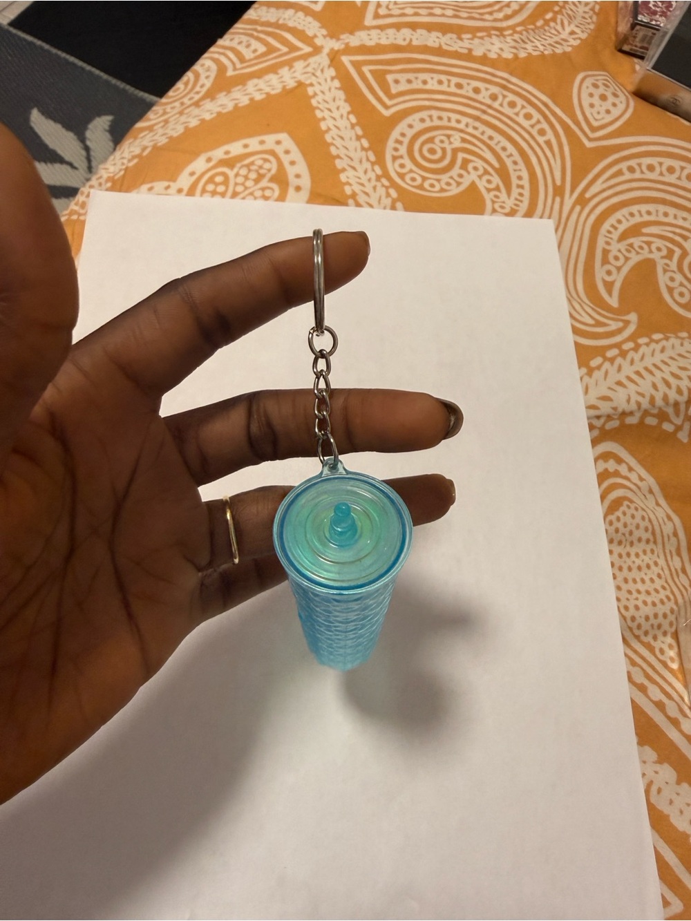 Blue Iridescent Cup Keychain Phone Accessory - Picture 3 of 3